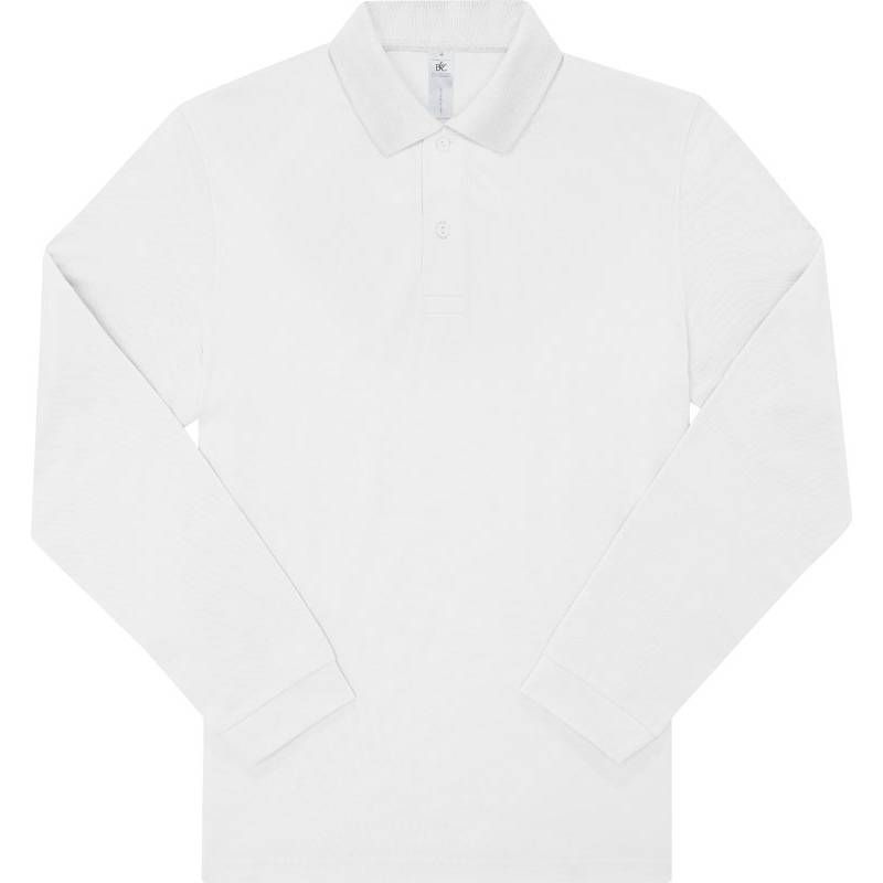 B&C | My Polo 180 LSL, Piqué polo s dlhým rukávom, biela, S B&C | My Polo 180 LSL, Piqué polo s dlhým rukávom, biela, S