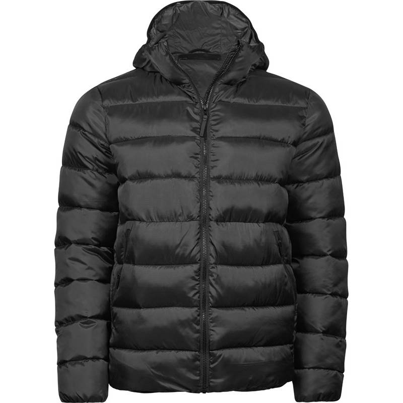 Tee Jays | 9646, Lehká prošívaná bunda s kapucí, černá, XS Tee Jays | 9646, Lehká prošívaná bunda s kapucí, černá, XS