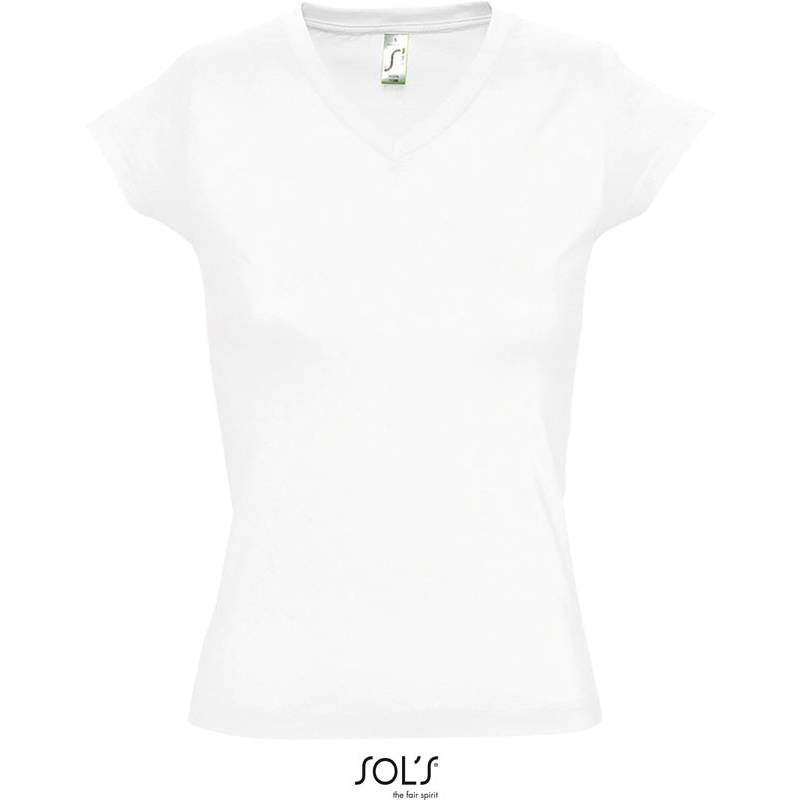 SOL'S | Moon, Dámske tričko s výstrihom do V, biela, S SOL'S | Moon, Dámske tričko s výstrihom do V, biela, S