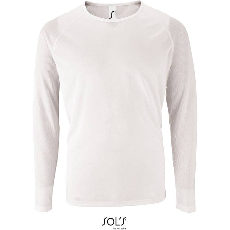 SOL'S | Sporty LSL Men, Pánske šport. tričko s dl. rukávom, biela, S SOL'S | Sporty LSL Men, Pánske šport. tričko s dl. rukávom, biela, S