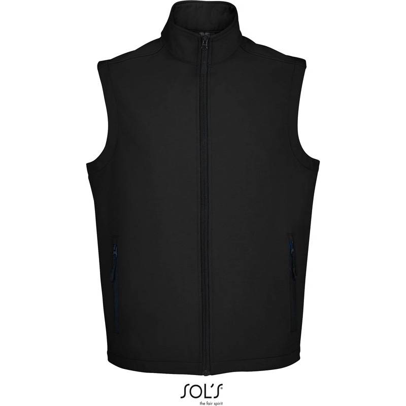 SOL'S | Race BW Men, Pánska 2-vrst. softshell. vesta, čierna, S SOL'S | Race BW Men, Pánska 2-vrst. softshell. vesta, čierna, S