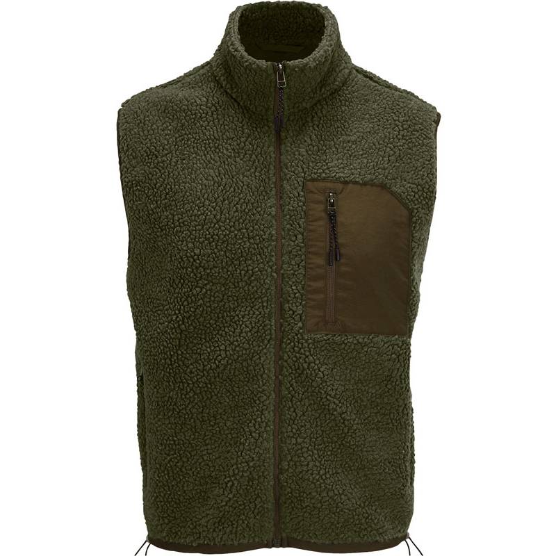 SOL'S | Fury Bodywarmer, Fleecová vesta Sherpa, zelená army, XXL SOL'S | Fury Bodywarmer, Fleecová vesta Sherpa, zelená army, XXL