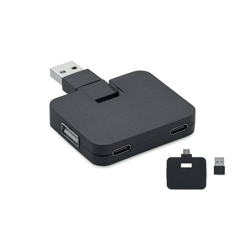 4portový USB rozbočovač, černá 4portový USB rozbočovač, černá