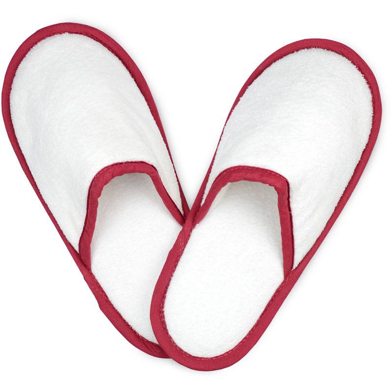 The One | Slippers, Froté pantofle, bílá - červená burgundy, 38/40 The One | Slippers, Froté pantofle, bílá - červená burgundy, 38/40