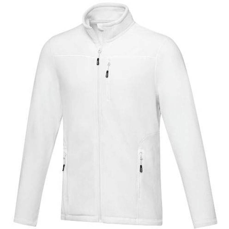 Pánska recyklovaná celorozopínacia fleecová bunda GRS Amber, biela, XS Pánska recyklovaná celorozopínacia fleecová bunda GRS Amber, biela, XS