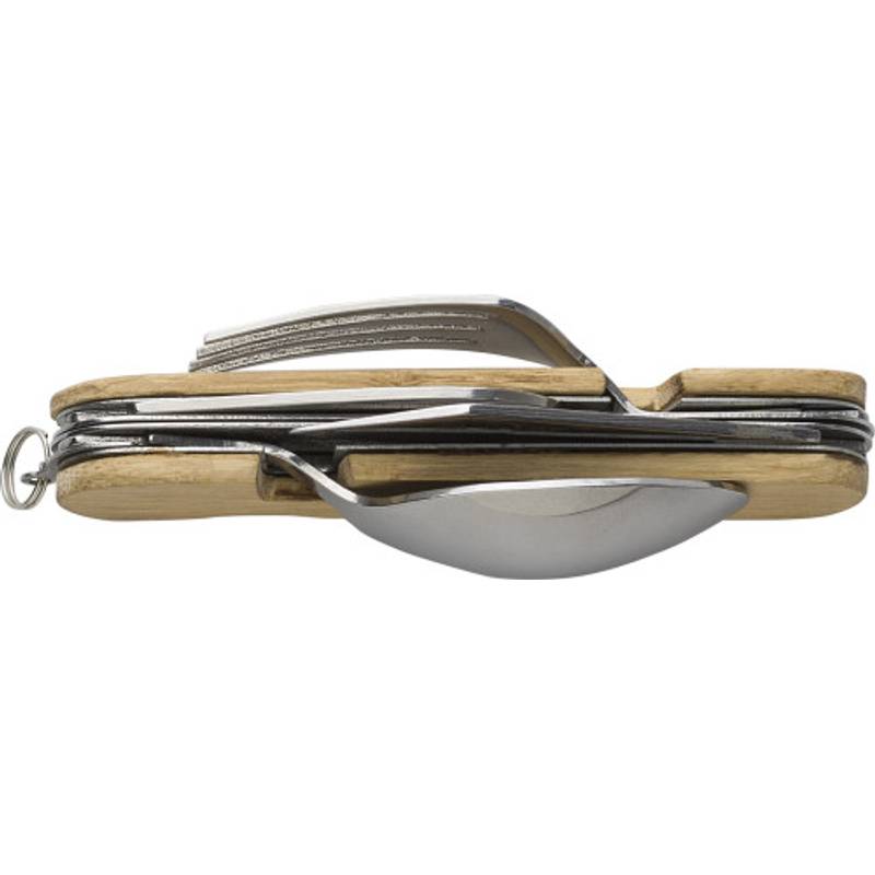 Bambusová multifunkčná súprava príborov Ainsley, hnedá Bambusová multifunkčná súprava príborov Ainsley, hnedá