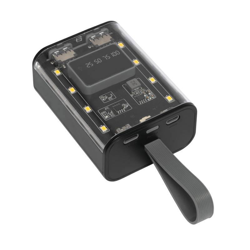 Powerbanka / svietidlo OPEN SOURCE, čierna - transparentná Powerbanka / svietidlo OPEN SOURCE, čierna - transparentná