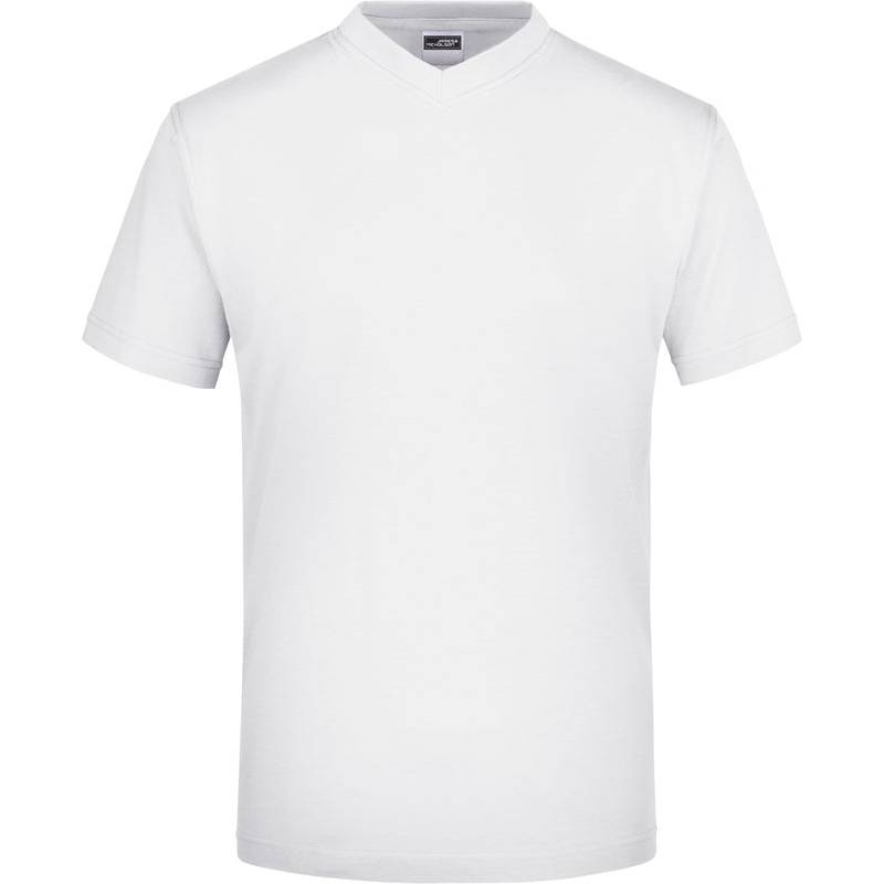 James & Nicholson | JN 03, Tričko s výstřihem do V, bílá, S James & Nicholson | JN 03, Tričko s výstřihem do V, bílá, S