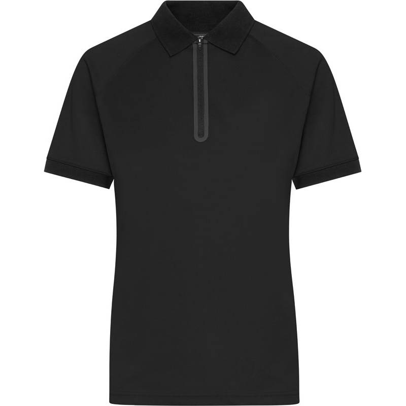 James & Nicholson | JN 1307, Dámske polo so zipsom, čierna - čierna, XS James & Nicholson | JN 1307, Dámske polo so zipsom, čierna - čierna, XS