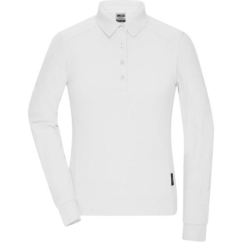 James & Nicholson | JN 1841, Dámske prac. polo s dl. rukávom, biela, L James & Nicholson | JN 1841, Dámske prac. polo s dl. rukávom, biela, L