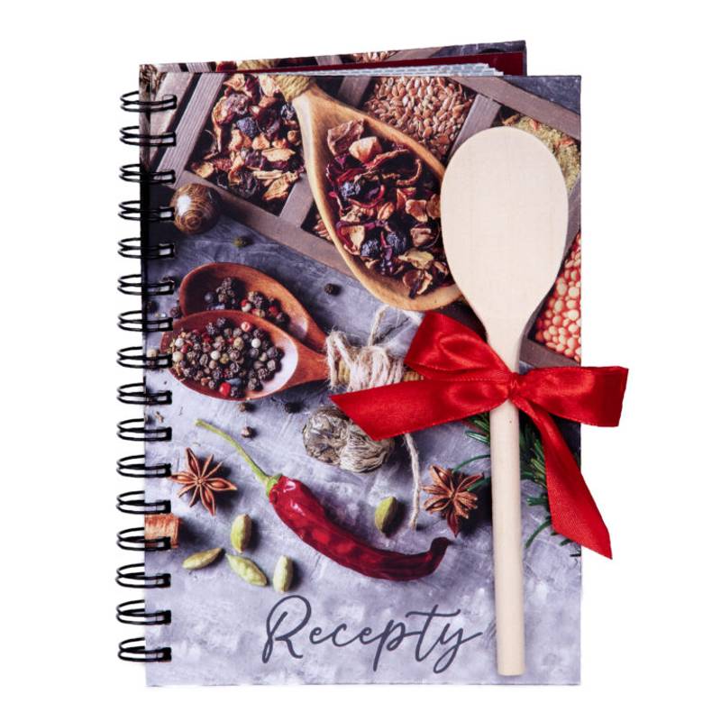 Kniha na recepty s vařečkou A5 spirála Spice Kniha na recepty s vařečkou A5 spirála Spice