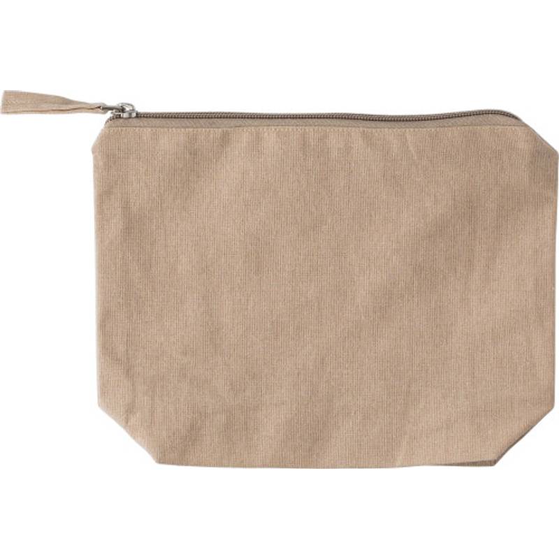Kosmetická taštička z recyklované bavlny (180 gsm) Cressida, hnědá khaki Kosmetická taštička z recyklované bavlny (180 gsm) Cressida, hnědá khaki