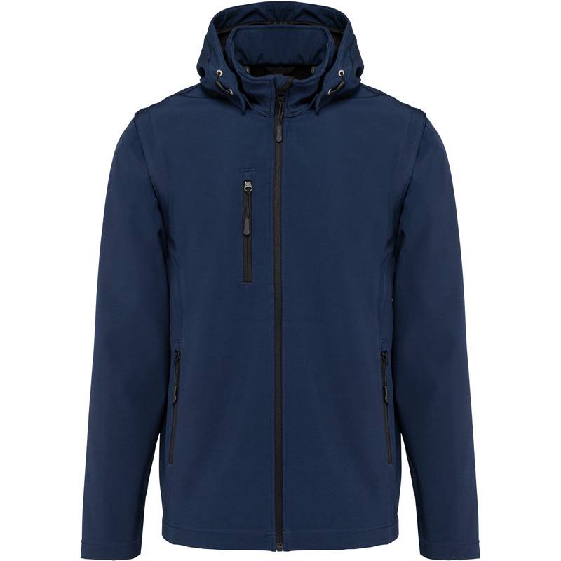 Kariban | K422, Unisex 3-vrstvová softshellová bunda s kapucňou, modrá Navy, XS Kariban | K422, Unisex 3-vrstvová softshellová bunda s kapucňou, modrá Navy, XS