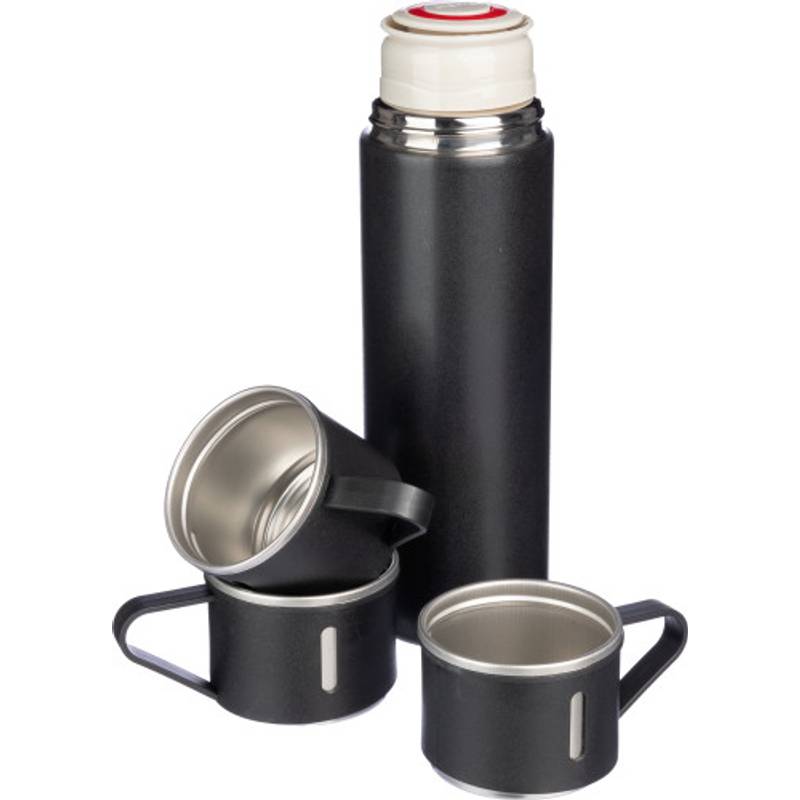 Sada dvouplášťových lahví z nerezové oceli (420 ml) Herbert, černá Sada dvouplášťových lahví z nerezové oceli (420 ml) Herbert, černá