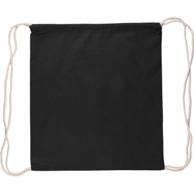 Batoh Bridget z Oeko-Tex bavlny (140 gsm) so sťahovacou šnúrkou, čierna Batoh Bridget z Oeko-Tex bavlny (140 gsm) so sťahovacou šnúrkou, čierna