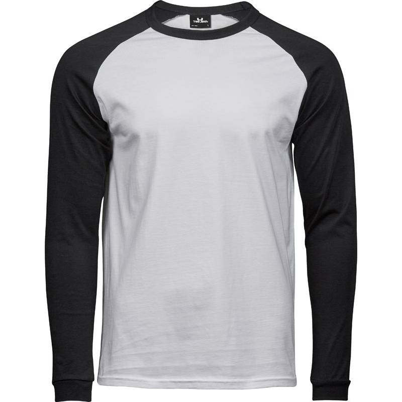 Tee Jays | 5072, Pánske baseballové tričko s dl. rukávom, biela - čierna, S Tee Jays | 5072, Pánske baseballové tričko s dl. rukávom, biela - čierna, S
