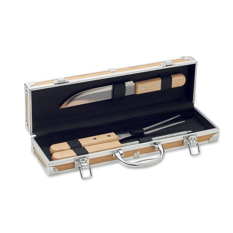 Grilovací náčiní z nerezové oceli, hnědá Grilovací náčiní z nerezové oceli, hnědá