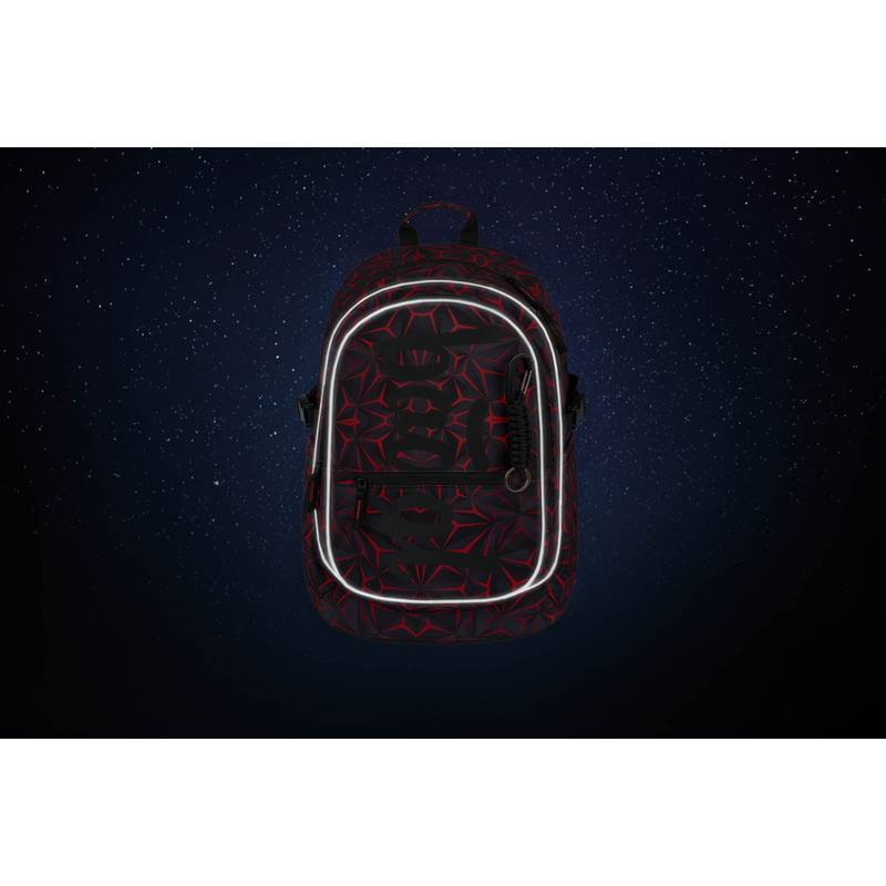 BAAGL SADA 3 Red Polygon: batoh, peračník, vrecko BAAGL SADA 3 Red Polygon: batoh, peračník, vrecko