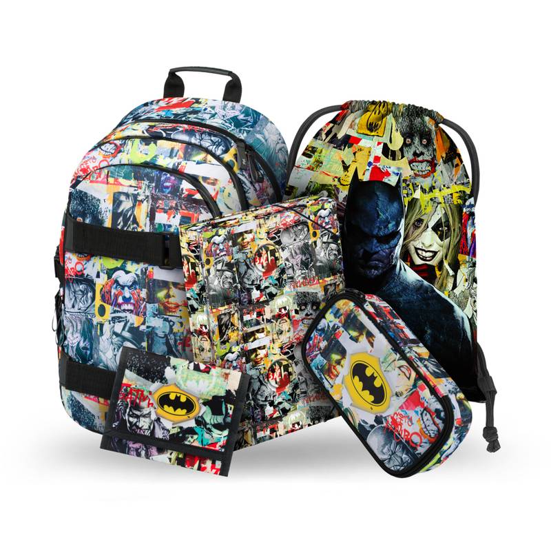 BAAGL SET 5 Skate Batman Comics: batoh, peračník, sáček, desky, peněženka BAAGL SET 5 Skate Batman Comics: batoh, peračník, sáček, desky, peněženka