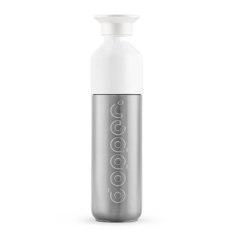 Fľaša Dopper Silver Insulated (350 ml), sivá Silver - biela Fľaša Dopper Silver Insulated (350 ml), sivá Silver - biela