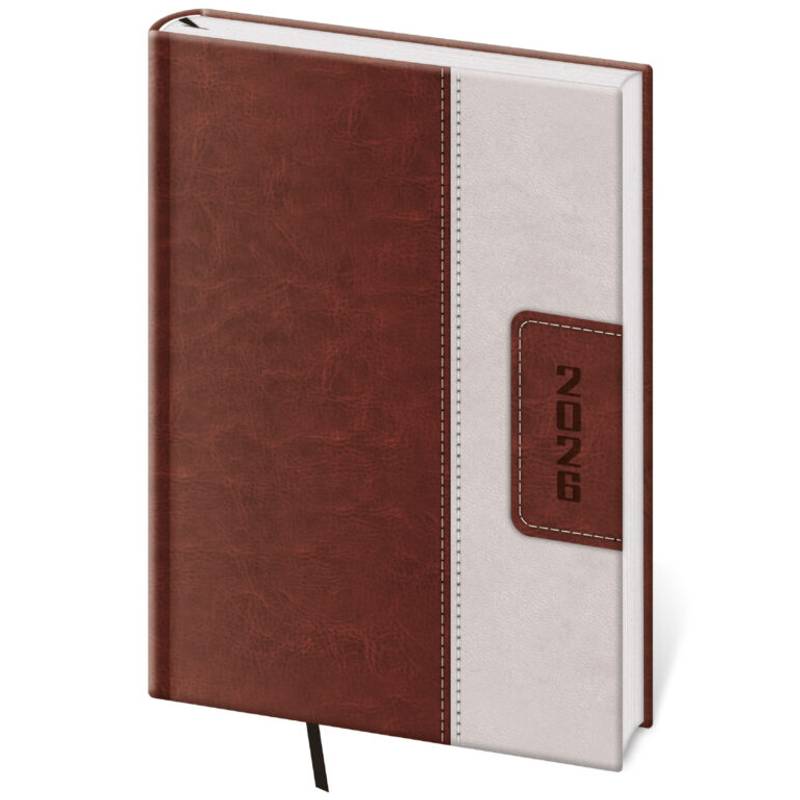 Týždenný diár A5 Classic hnedo/béžový, 2026 Týždenný diár A5 Classic hnedo/béžový, 2026