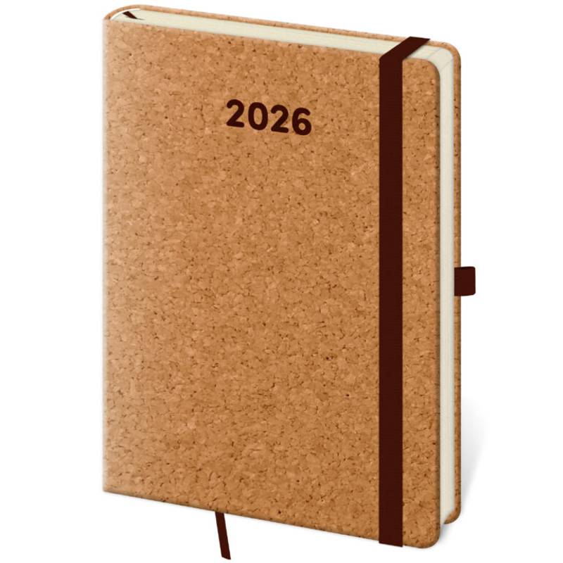 Týždenný diár A5 Cork s pútkom, 2026 Týždenný diár A5 Cork s pútkom, 2026