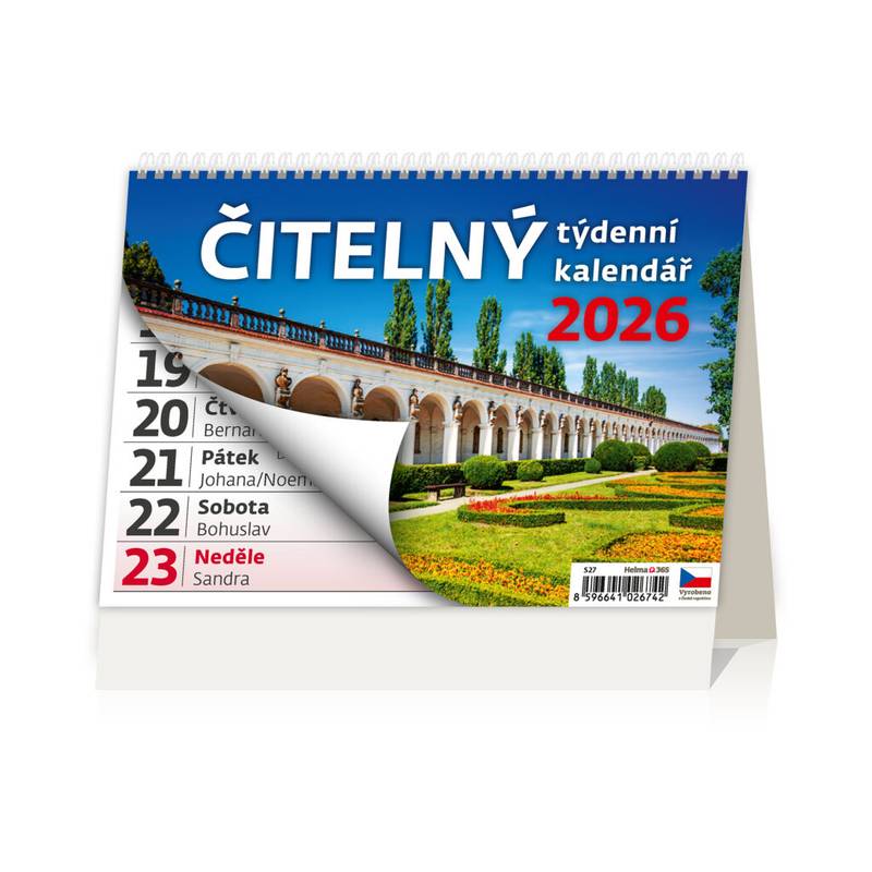 Čitelný týdenní kalendář, 2026 Čitelný týdenní kalendář, 2026