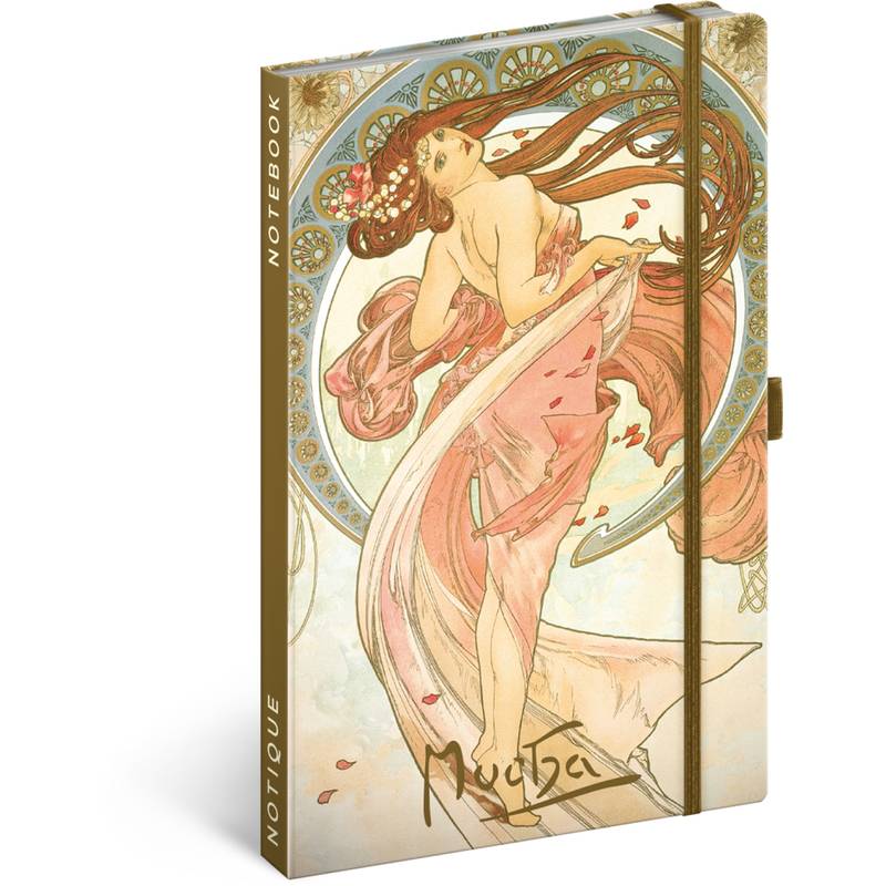 NOTIQUE Notes Alfons Mucha – Tanec, linkovaný, 13 x 21 cm NOTIQUE Notes Alfons Mucha – Tanec, linkovaný, 13 x 21 cm