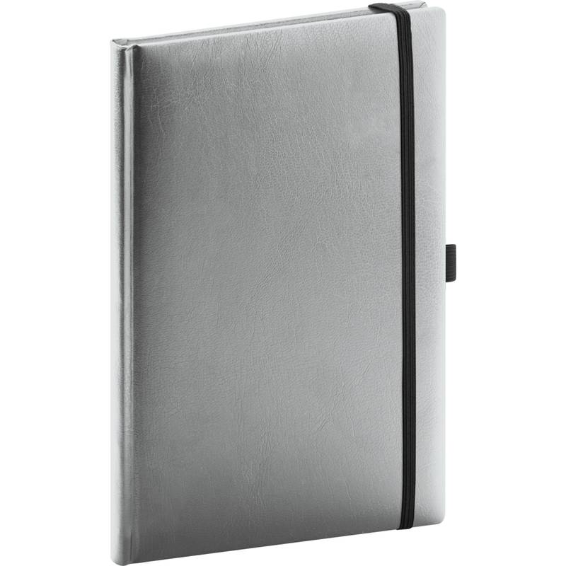 NOTIQUE Notes Balacron, strieborný, linajkovaný, 15 x 21 cm NOTIQUE Notes Balacron, strieborný, linajkovaný, 15 x 21 cm