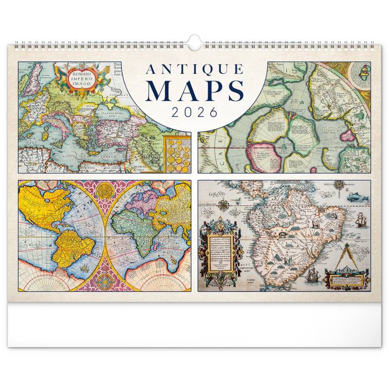 NOTIQUE Nástenný kalendár Staré mapy 2026, 48 x 33 cm NOTIQUE Nástenný kalendár Staré mapy 2026, 48 x 33 cm