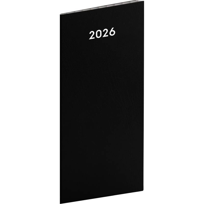NOTIQUE Vreckový diár Čierny 2026, plánovací mesačný, 8 x 18 cm NOTIQUE Vreckový diár Čierny 2026, plánovací mesačný, 8 x 18 cm