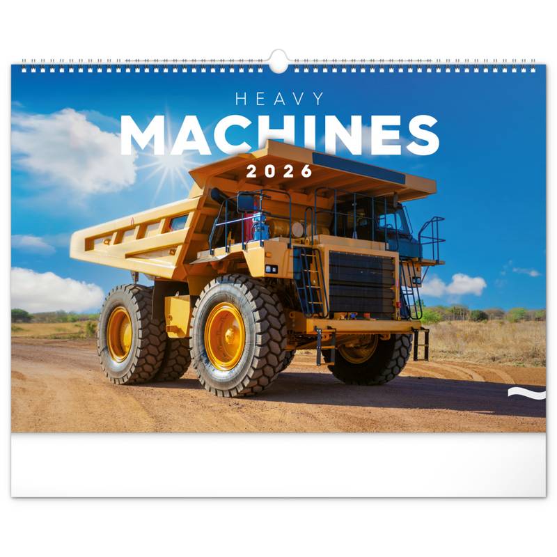 NOTIQUE Nástěnný kalendář Stavební stroje 2026, 48 x 33 cm NOTIQUE Nástěnný kalendář Stavební stroje 2026, 48 x 33 cm