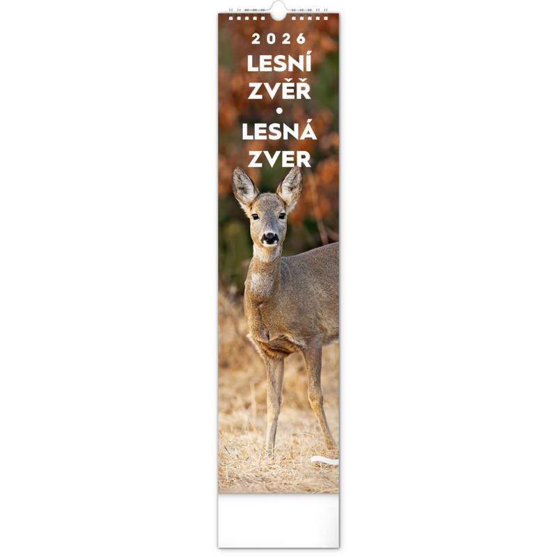 NOTIQUE Nástenný kalendár Lesní zvěř – Lesná zver CZ/SK 2026, 12 x 48 cm NOTIQUE Nástenný kalendár Lesní zvěř – Lesná zver CZ/SK 2026, 12 x 48 cm