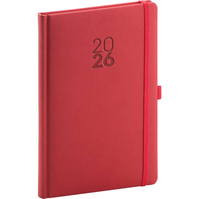 NOTIQUE Týdenní diář Diamante 2026, červený, 15 x 21 cm NOTIQUE Týdenní diář Diamante 2026, červený, 15 x 21 cm