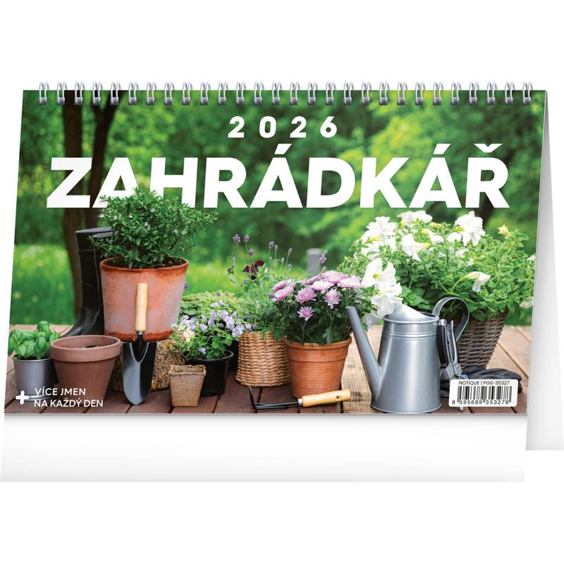 NOTIQUE Stolní kalendář Zahrádkář CZ 2026, 23,1 x 14,5 cm NOTIQUE Stolní kalendář Zahrádkář CZ 2026, 23,1 x 14,5 cm