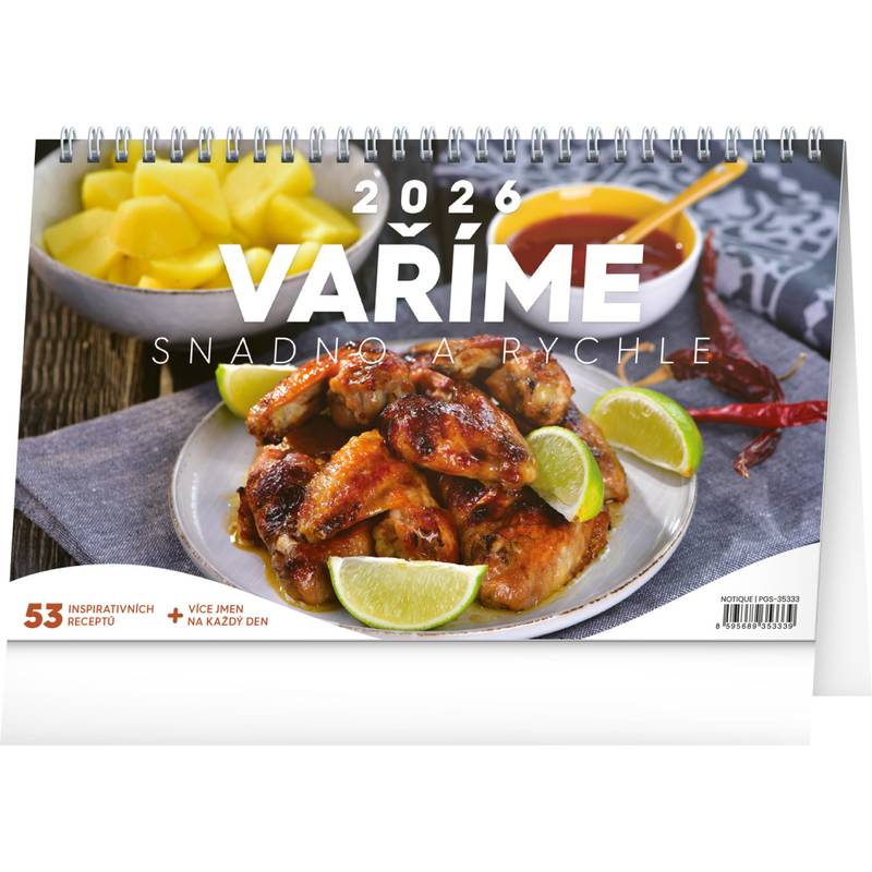 NOTIQUE Stolní kalendář Rychlé recepty CZ 2026, 23,1 x 14,5 cm NOTIQUE Stolní kalendář Rychlé recepty CZ 2026, 23,1 x 14,5 cm