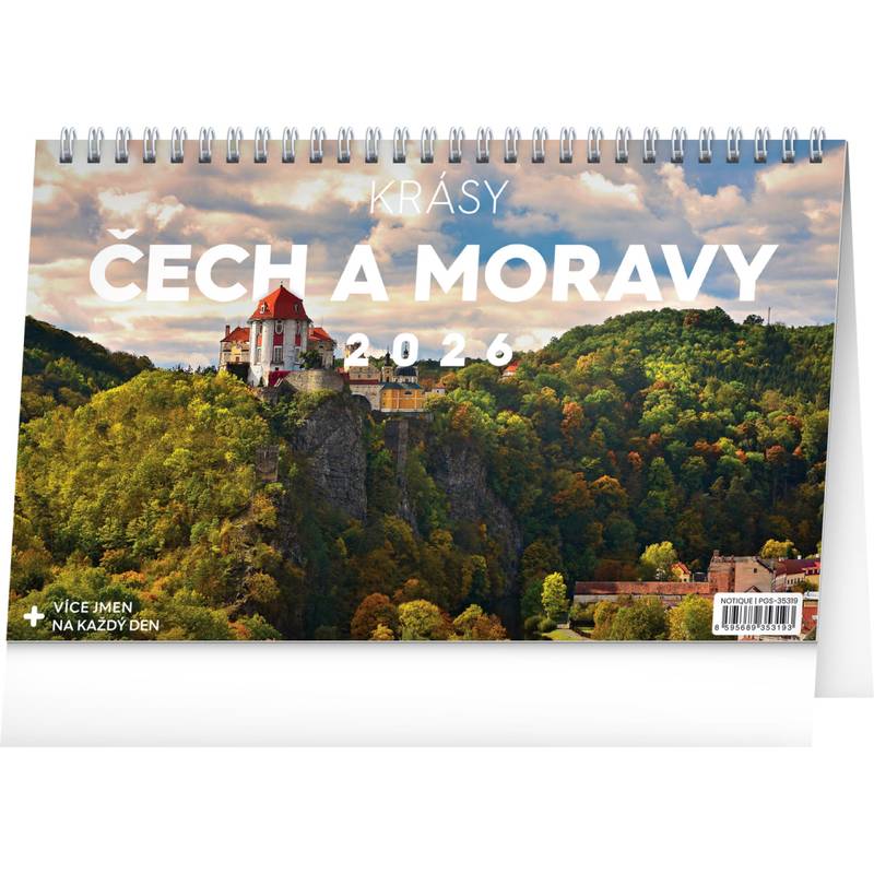 NOTIQUE Stolní kalendář Krásy Čech a Moravy CZ 2026, 23,1 x 14,5 cm NOTIQUE Stolní kalendář Krásy Čech a Moravy CZ 2026, 23,1 x 14,5 cm