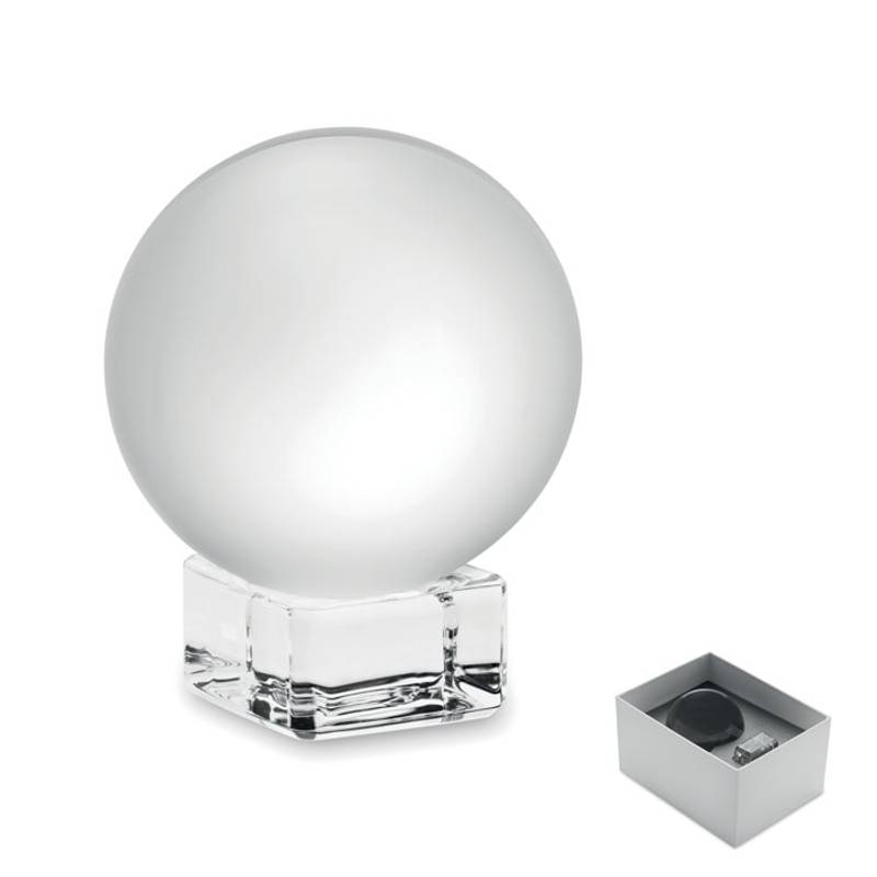 Sklenená cena v tvare gule, transparentná Sklenená cena v tvare gule, transparentná