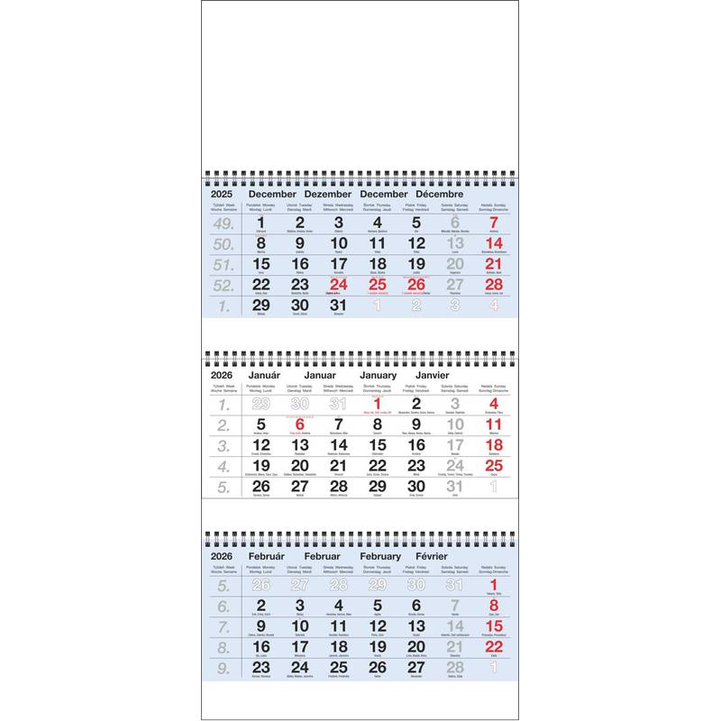 Kalendár 3M MAXI modrá, 2026 Kalendár 3M MAXI modrá, 2026