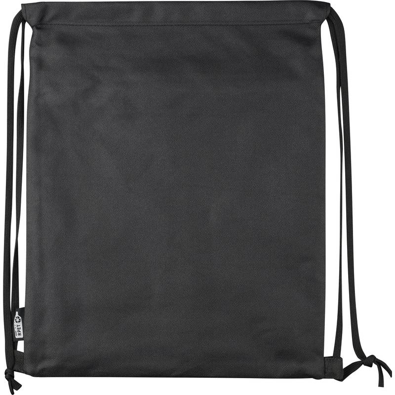 Batoh so sťahovacou šnúrkou z rPET polyesteru (600D) Auri, čierna Batoh so sťahovacou šnúrkou z rPET polyesteru (600D) Auri, čierna