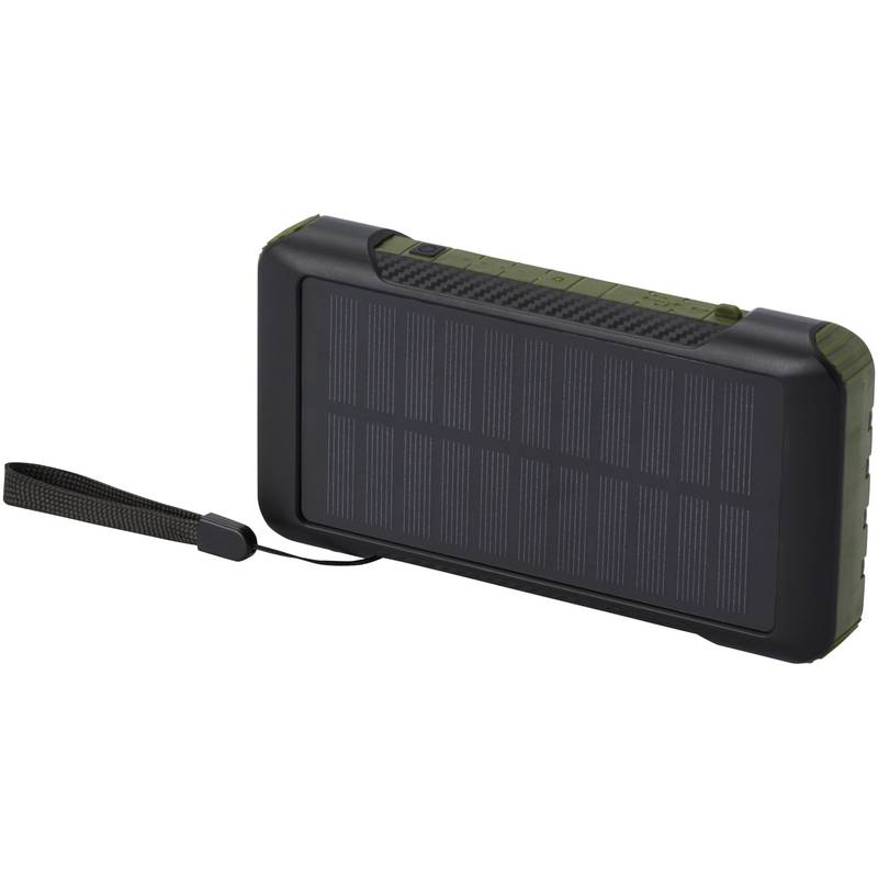 Soldy 10000mAh recyklovaná RCS plastová solárna dynamická powerbanka, zelená Army Soldy 10000mAh recyklovaná RCS plastová solárna dynamická powerbanka, zelená Army