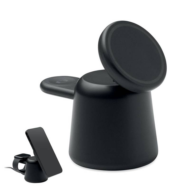 Bezdrôtová 15W nabíjačka 3v1, čierna Bezdrôtová 15W nabíjačka 3v1, čierna