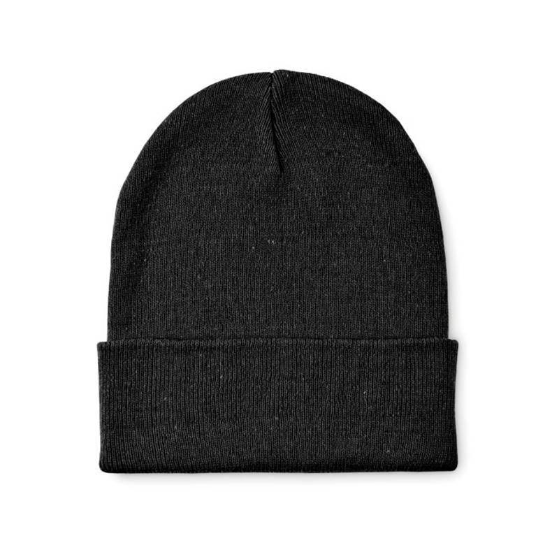 Pletená čiapka s lemom, čierna Pletená čiapka s lemom, čierna