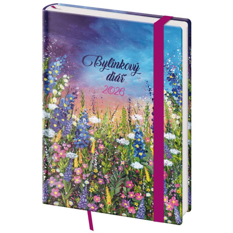 Týždenný diár B6 Bylinkový Meadow s gumičkou, 2026 Týždenný diár B6 Bylinkový Meadow s gumičkou, 2026