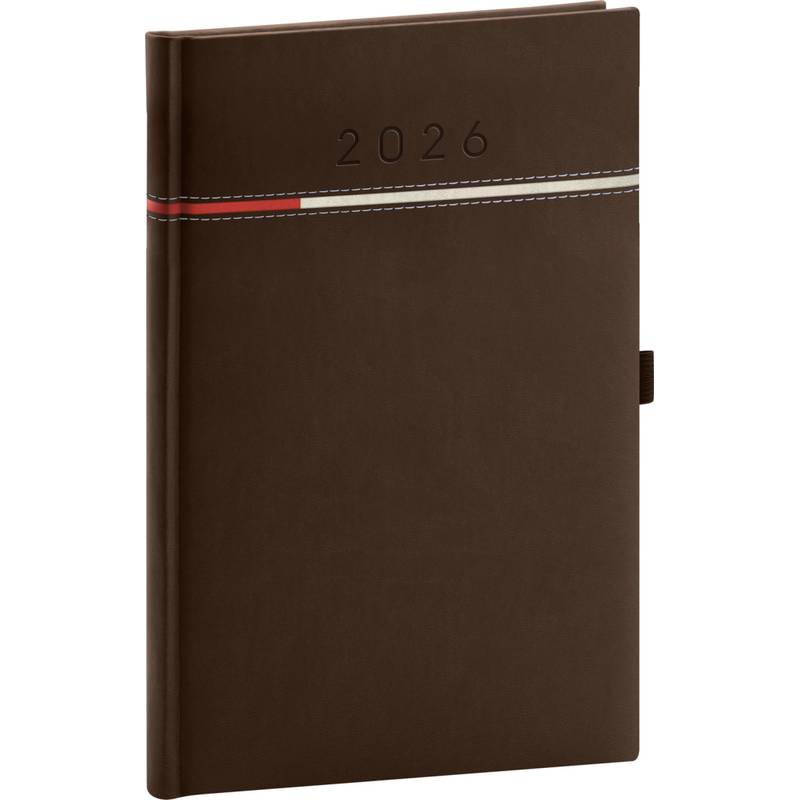 NOTIQUE Týždenný diár Tomy 2026, hnedo-červený, 15 x 21 cm NOTIQUE Týždenný diár Tomy 2026, hnedo-červený, 15 x 21 cm