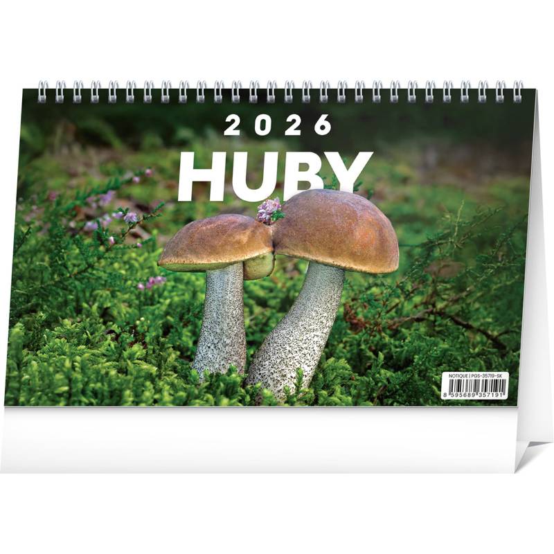 NOTIQUE Stolový kalendár Huby 2026, 23,1 x 14,5 cm NOTIQUE Stolový kalendár Huby 2026, 23,1 x 14,5 cm