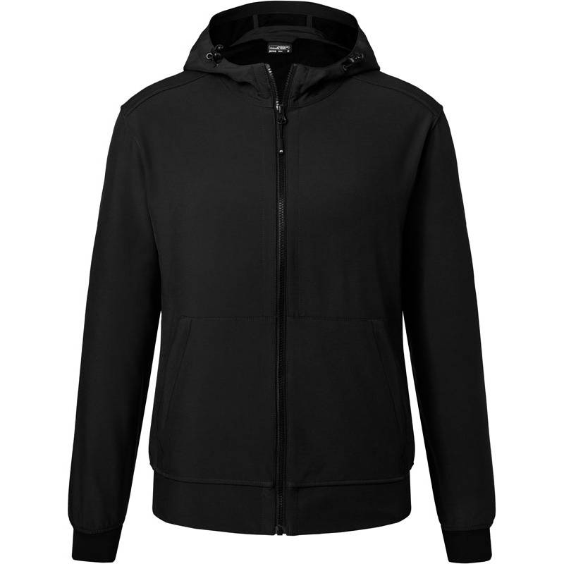 James & Nicholson | JN 1146, Pánská 2-vrstvá softshell bunda s kapucí, černá - černá, S James & Nicholson | JN 1146, Pánská 2-vrstvá softshell bunda s kapucí, černá - černá, S