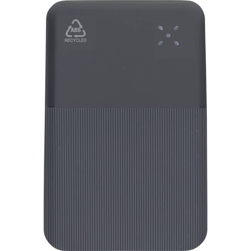 Powerbanka z rABS plastu Tavi, čierna Powerbanka z rABS plastu Tavi, čierna