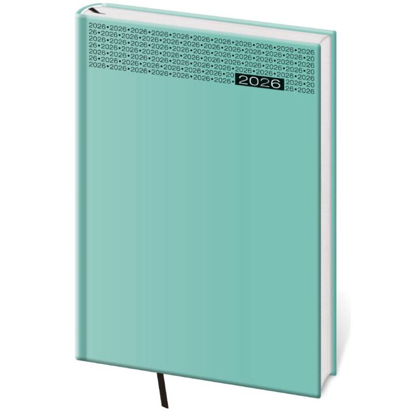 Denný diár A5 Gommato tyrkysový, 2026 Denný diár A5 Gommato tyrkysový, 2026