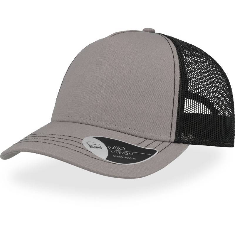 Atlantis | Rapper Canvas, 5 panelová síťovaná kšiltovka "Rapper Canvas", šedá - černá Atlantis | Rapper Canvas, 5 panelová síťovaná kšiltovka "Rapper Canvas", šedá - černá
